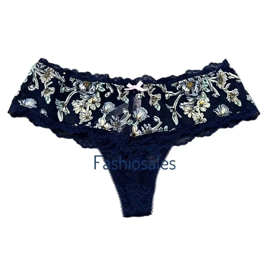 Victorias Secret Dream Angels Embroidered Wide Side Lace Mesh Thong panty